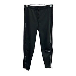 Trayl Black Athletic Cycling Joggers Reflective Detail Zipped Ankle Cuffs Sz Med